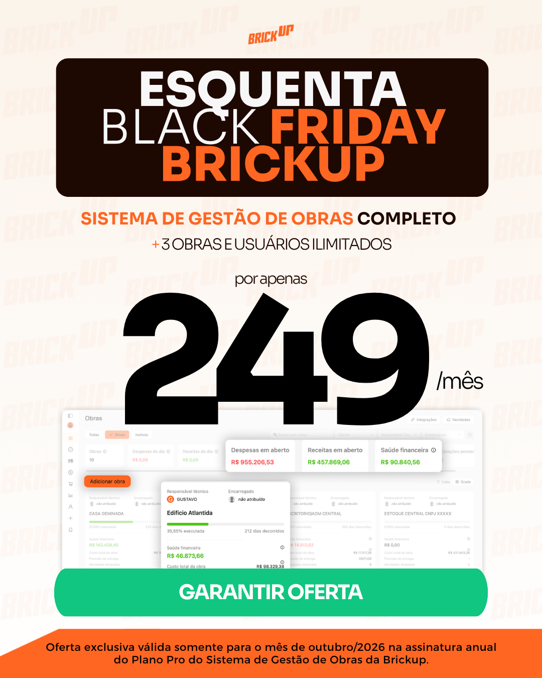 Oferta exclusiva Brickup - Outubro