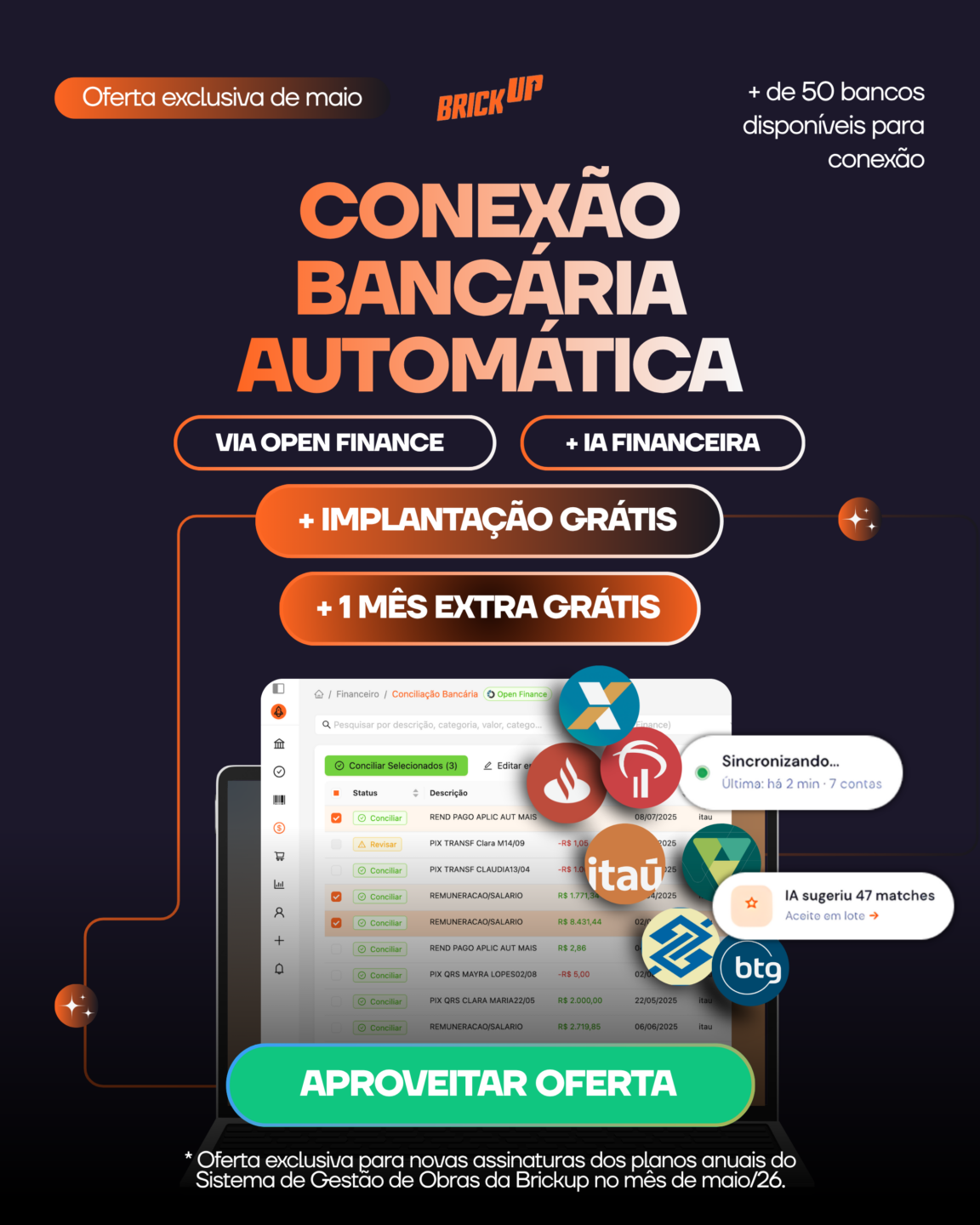 Sistema de Gestão de Obras da Brickup | Oferta exclusiva de maio