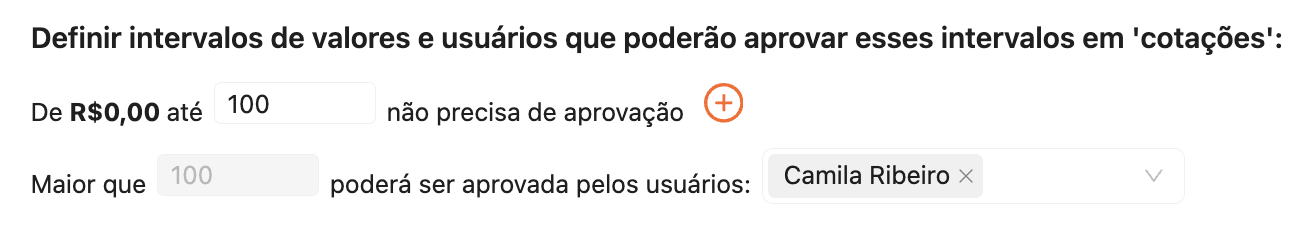 Alçada de aprovação configurável