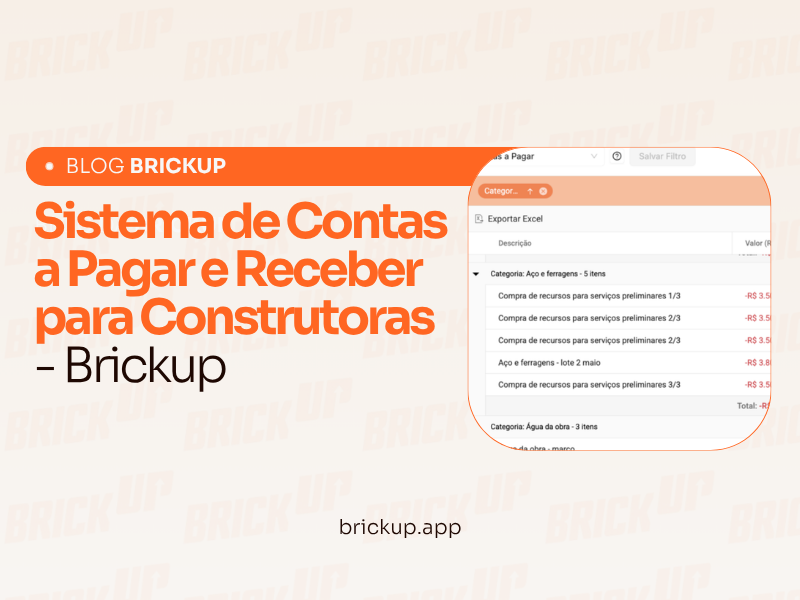 Sistema de Contas a Pagar e Receber para Construtoras - Brickup
